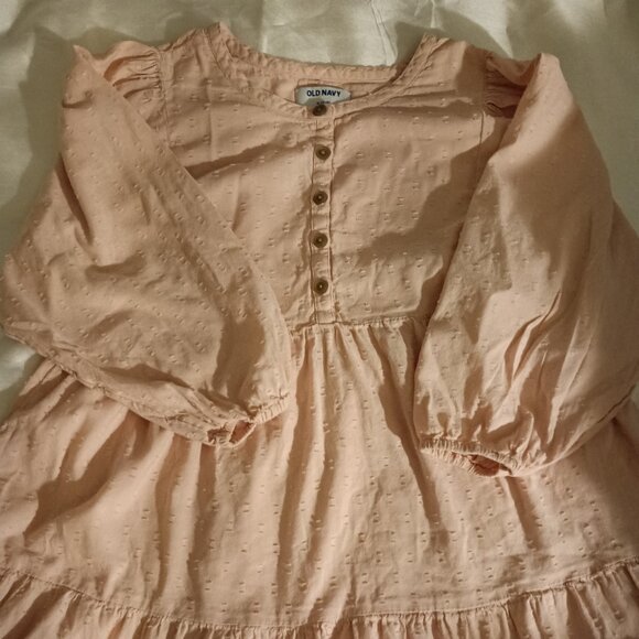 Old Navy - Dress Long Sleeve Light Orange with bottons - Kids Size XL 14/16 - Picture 1 of 2